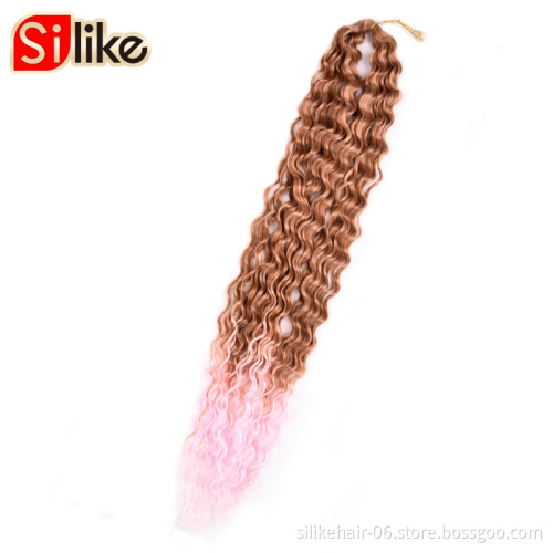 32 Inch Ocean Wave Synthetic Braiding Hair Crochet Braids  Pre-Looped Natural Black Deep Wave Crochet Hair Extensions
